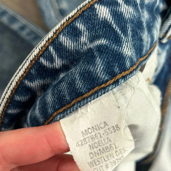 Paige Monica Jeans denim Straight Leg Frayed Hem Westlyn Distressed Size 27 - Picture 12 of 14